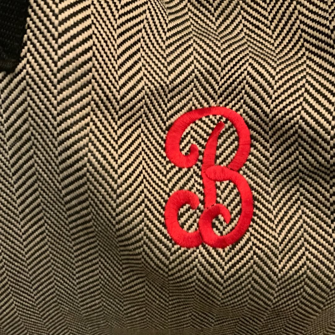 Initials, Inc Extra Large Chevron Tweed Overnight Weekender Travel Tote Bag Good Condition