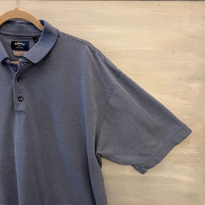Callaway Golf 100% Cotton Dot Print High Low Polo Shirt Size XL Good Condition