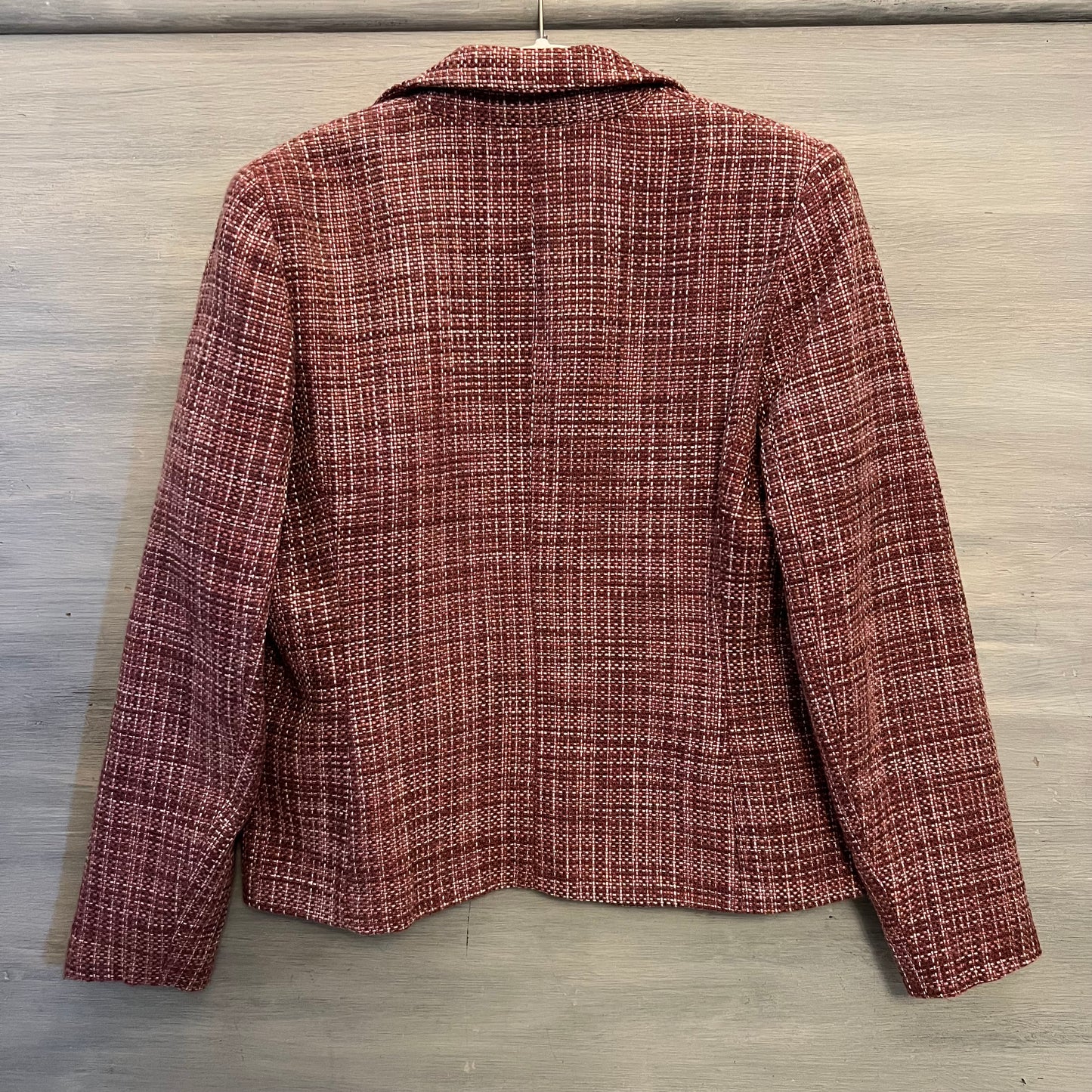 Vintage Jaclyn Smith Pink Multicolor Faux Tweed Blazer Coat Jacket Size 8 Good Condition