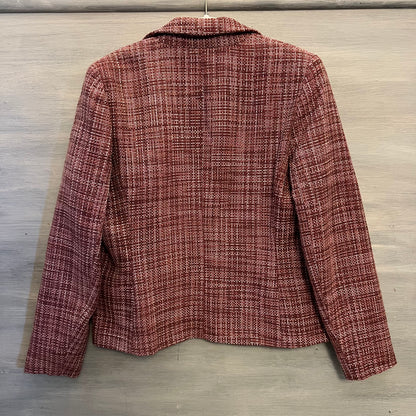 Vintage Jaclyn Smith Pink Multicolor Faux Tweed Blazer Coat Jacket Size 8 Good Condition