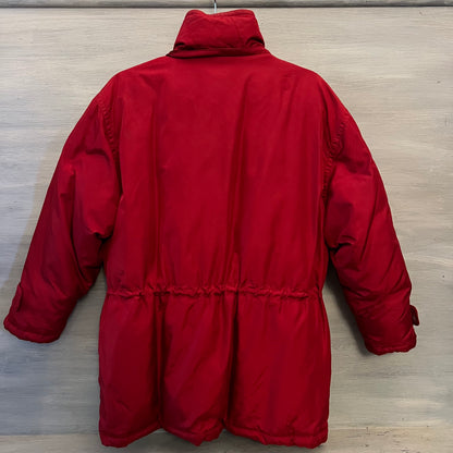 Vintage Eddie Bauer Women’s Iridescent Red Goose Down Parka Coat Size S/P Good Condition