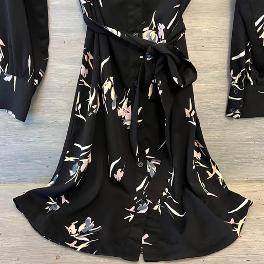 A new day Button Down Tie Waist Shirt Dress XSmall Good Condition