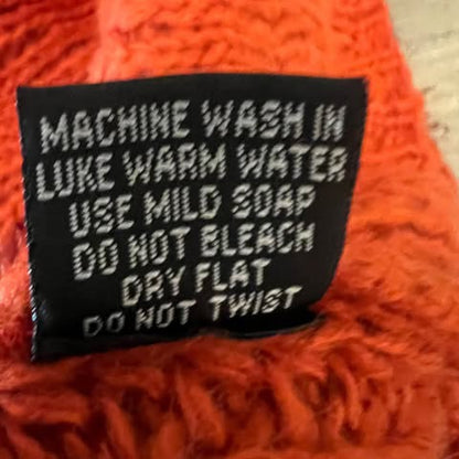 Love by Chesley Orange Crewneck Cable Knit Sweater Size Small Good Condition