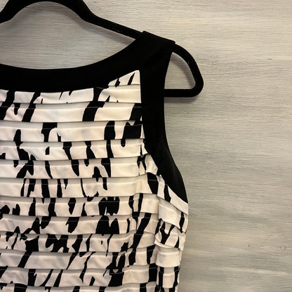 Sandra Darren Abstract Sleeveless Tiered Textured Knee Length Dress Size 14 Good Condition