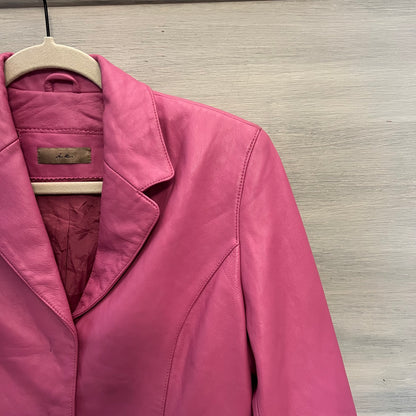 I.e. Pink Blazer Style Soft Leather Jacket Size Medium Good Condition
