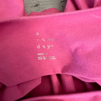 a new day Magenta Oversize Puff Sleeve Crew Neck Blouse Size Medium Good Condition
