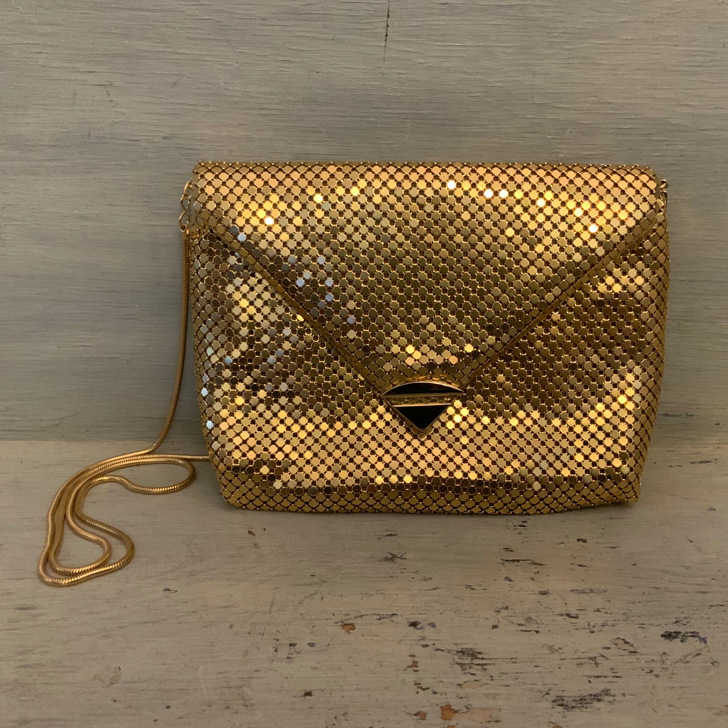 Vintage Gold Mesh Crossbody Bag Purse New without Tag