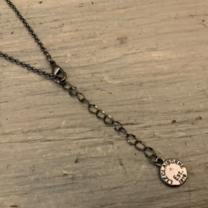 Liz Claiborne Hammered Gun Metal Black Multi Circle Pendant Chain Necklace Like New