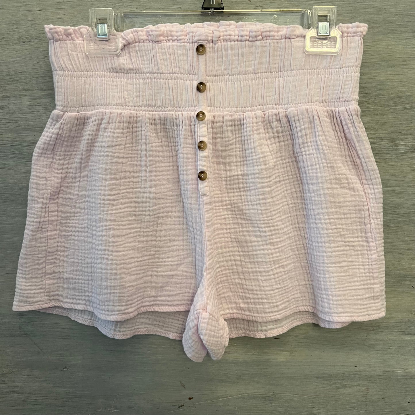 Simply Southern 100% Cotton Pale Pink Muslin High Waist Shorts Size Small/Medium Good Condition