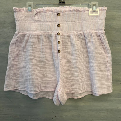 Simply Southern 100% Cotton Pale Pink Muslin High Waist Shorts Size Small/Medium Good Condition