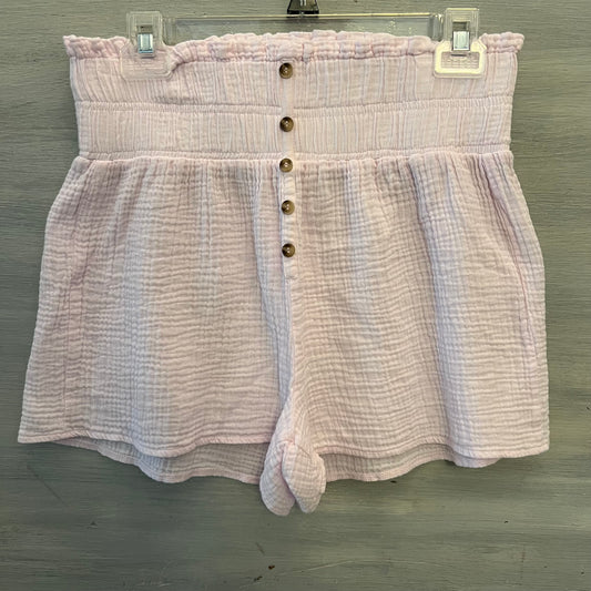 Simply Southern 100% Cotton Pale Pink Muslin High Waist Shorts Size Small/Medium Good Condition