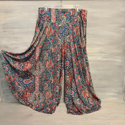 SHEIN Boho Paisley Print Gaucho Pants 1XL Like New