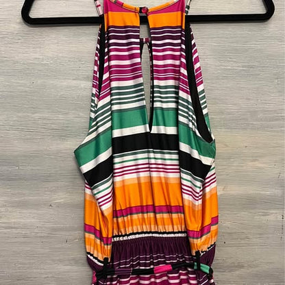 Venus Sleeveless Colorful Horizontal Stripes Maxi Dress Size 10 Good Condition