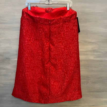 BCBGMaxazria Strapless Red Shimmer Embossed Flower Mini Dress Size 8 New with Tags
