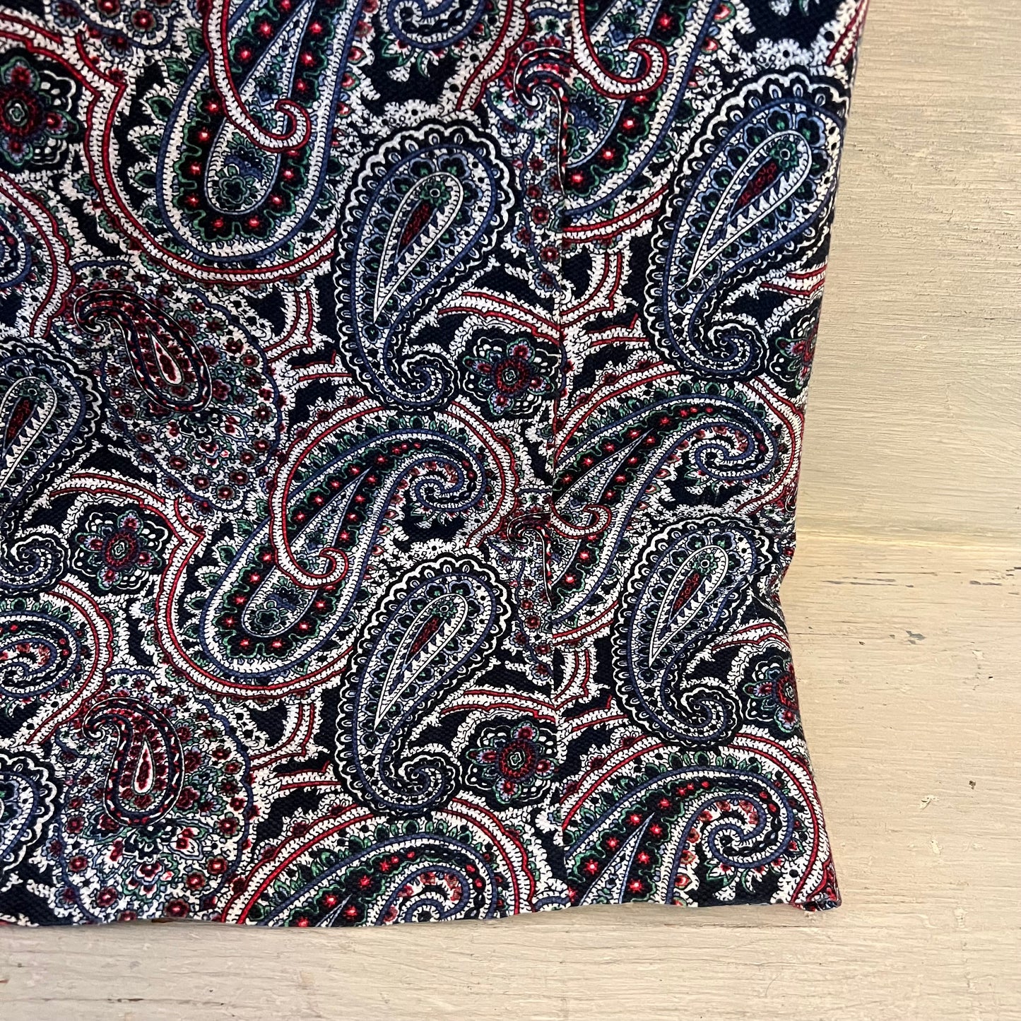 Talbots 98% Cotton Notched Yneck Multicolor Paisley Print Shift Dress Size 10p Good Condition