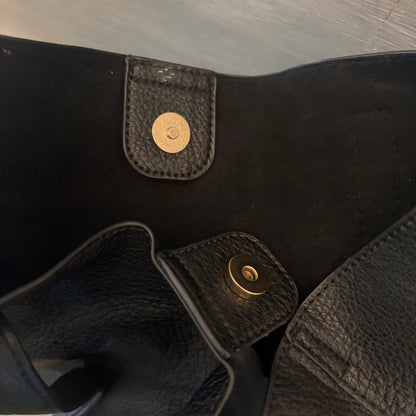 Shiraleah Black Faux Leather Large Shoulder Tote Bag Purse Good Condition