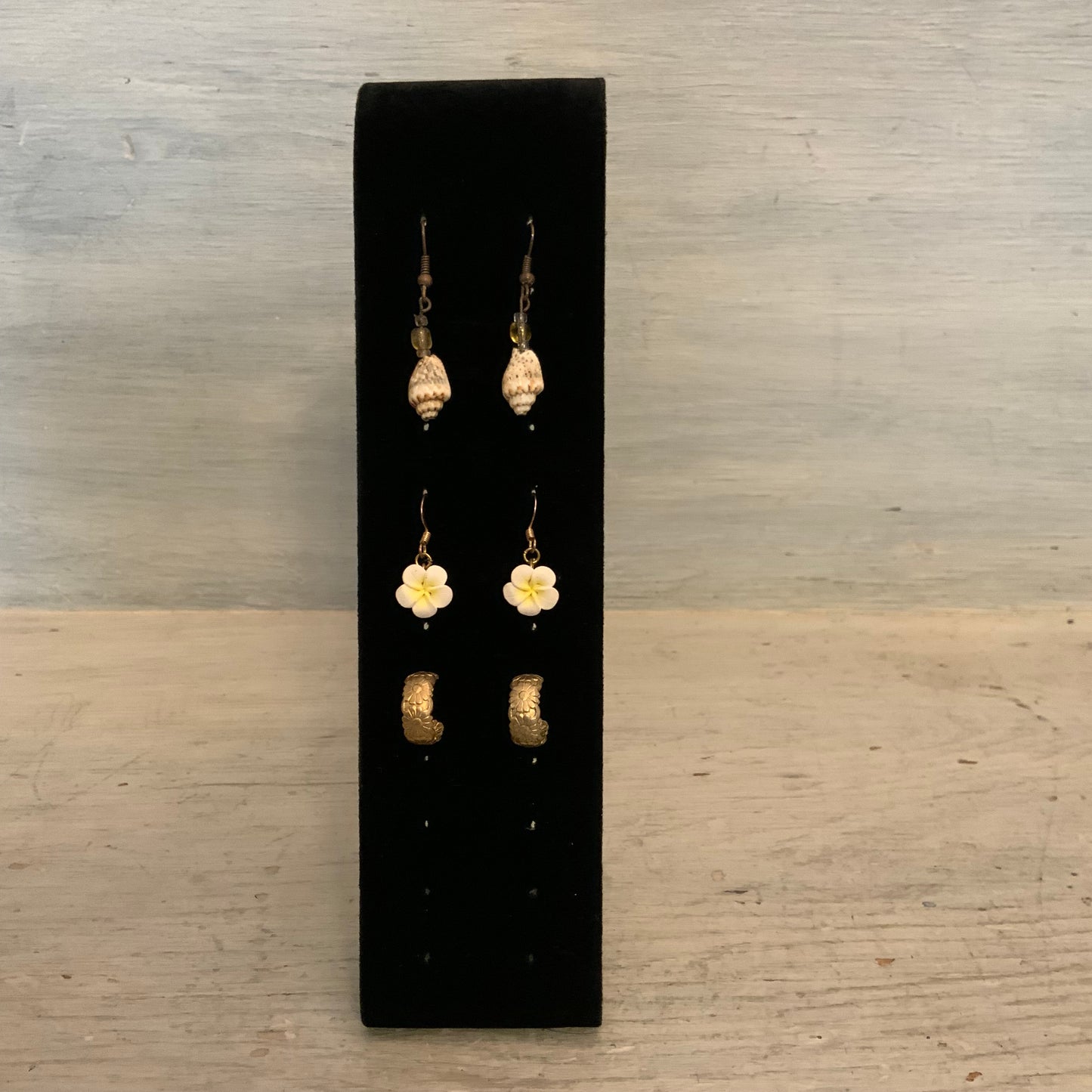 Set of 3 Boho Tropical Coastal Chic Earrings Good Condition