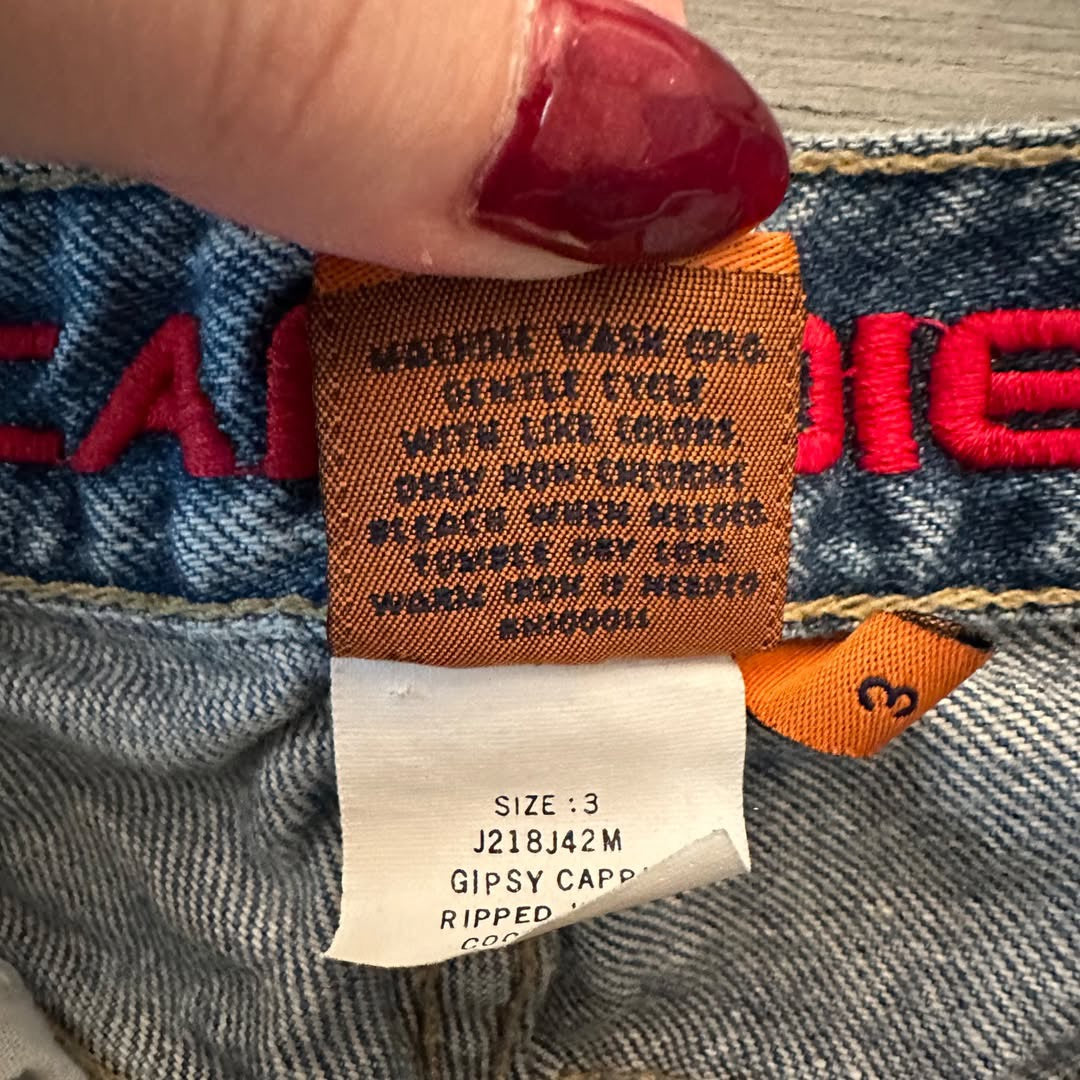 Candies Future Basics Boho Crop 100% Cotton Jeans Size 3 Good Condition