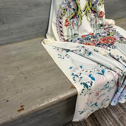Ark & Co. Asian Inspired Floral Print Sleeveless Open Back Full Length Dress Small Like New
