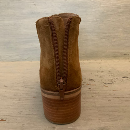 Steve Madden Lancaster Camel Brown Leather Ankle Bootie Boot Size 7.5 Good Condition