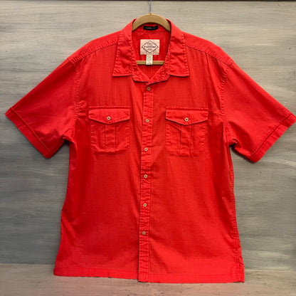 Saint John's Bay 100% Cotton Coral Classic Fit Casual Button Down Shirt Size XL Good Condition