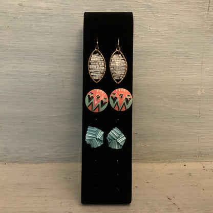 Vintage Set of 3 Fashion Statement Earrings Good Condition