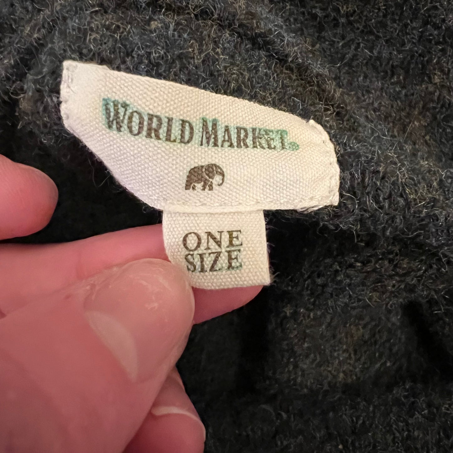 World Market Blue Gray Cowl Neck Pullover Poncho Sweater One Size Good Condition