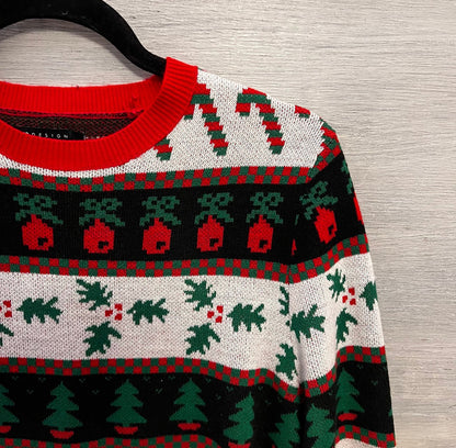asos Design Christmas Holiday Striped Crew Neck Knit Sweater Size XS Good Condition