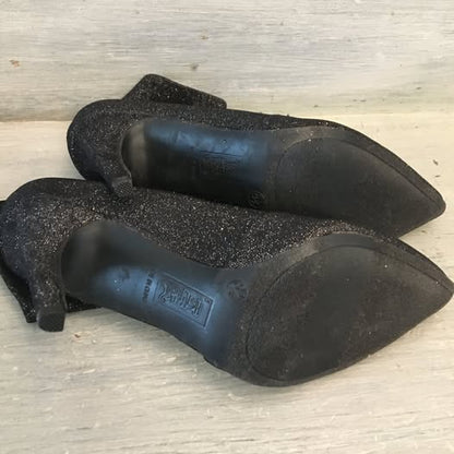 Brash Black Metallic Sock Booties Boots Size 8.5 US 4 inch Heels New Years Eve Like New