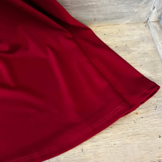 LIUMILAC Red V Neck Fit and Flare Dress Small Like New