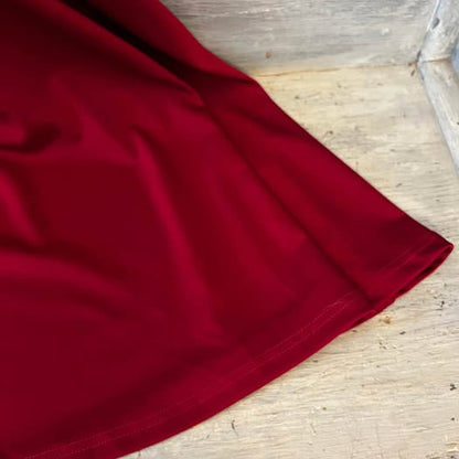LIUMILAC Red V Neck Fit and Flare Dress Small Like New