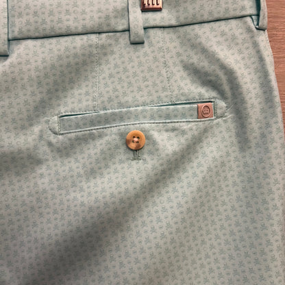 Peter Millar Mint Skull Print Chino Golf Shorts Size 38 Like New