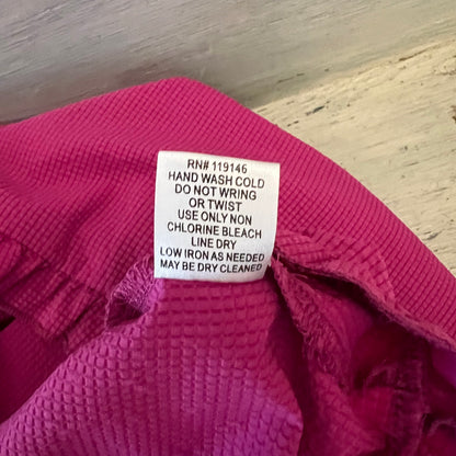 Jodifl Fuchsia Ruffle Vneck Babydoll Peplum Blouse Size Medium Good Condition