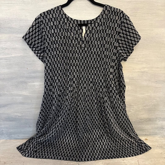 Uncle Frank  100% Cotton Black White Feather Print Tunic Dress Like New