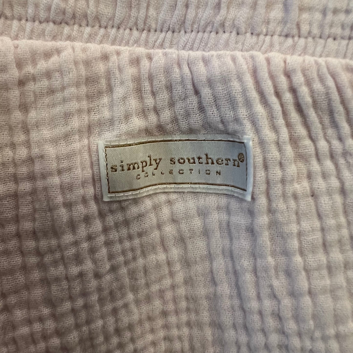 Simply Southern 100% Cotton Pale Pink Muslin High Waist Shorts Size Small/Medium Good Condition