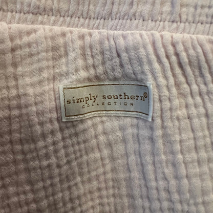 Simply Southern 100% Cotton Pale Pink Muslin High Waist Shorts Size Small/Medium Good Condition