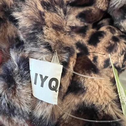 IYQ Faux Fur Leopard Print Scarf New with Tag
