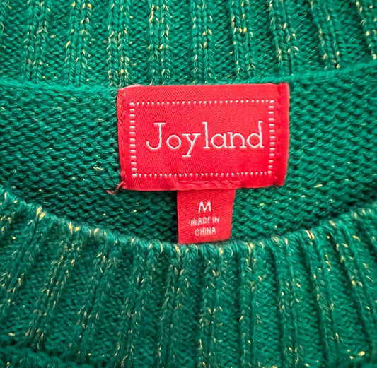 Joyland Green Gold Garland Red Bulb Holiday Christmas Crewneck Sweater Medium Like New