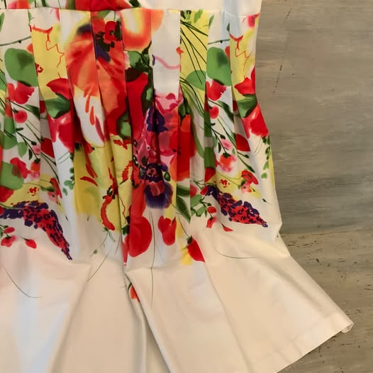 New Directions Colorful Floral Print Sleeveless Fit & Flare Dress Size 16 Good Condition