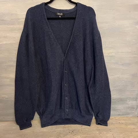 Cypress Links Sportswear Mens Navy Blue Cardigan Sweater Size XL Like New