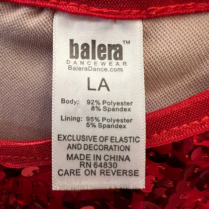 Balera Dance Wear Red Sequined Open Razor Back Tank Top Large Good Condition