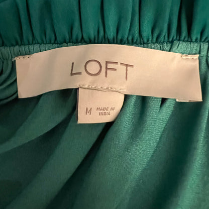 Loft Green Gathered Tie Neck Blouse Smock Size Medium Good Condition