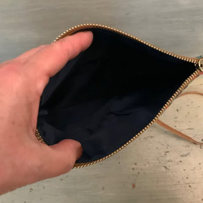 Vic & Lou Paisley Faux Brown Leather Crossbody Bag/Clutch Purse Like New