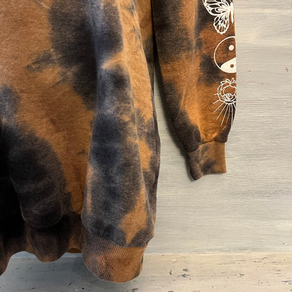 No Boundaries Tie Dye Graphic Print Oversized Pullover Hoodie Size Small(3-5) Good Condition