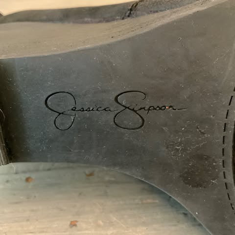 Jessica Simpson Black Suede Wedge Booties Size 5 Good Condition