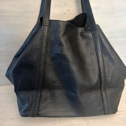 Shiraleah Black Faux Leather Large Shoulder Tote Bag Purse Good Condition