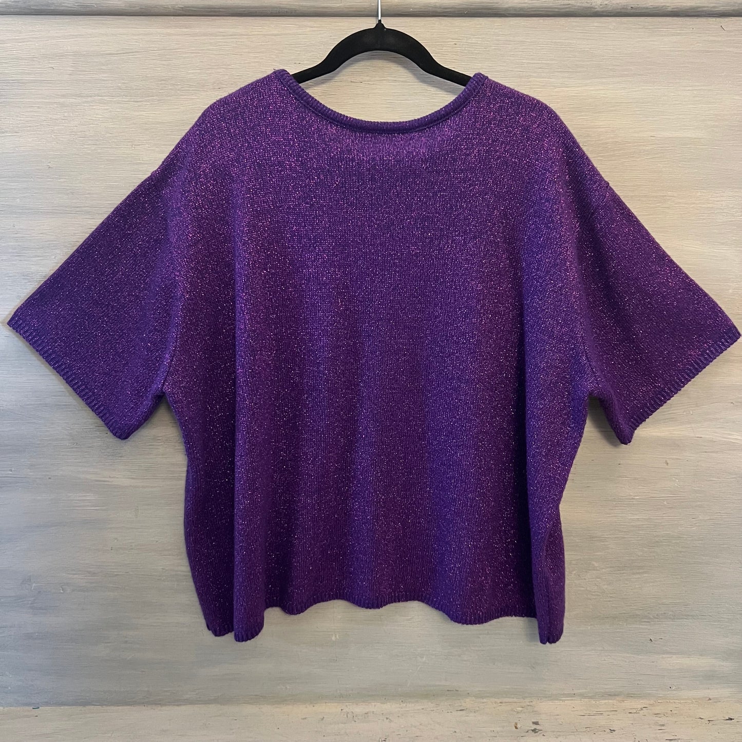 Vintage Steven Edwards Purple Shimmer Knit Sweater Size 3X Good Condition