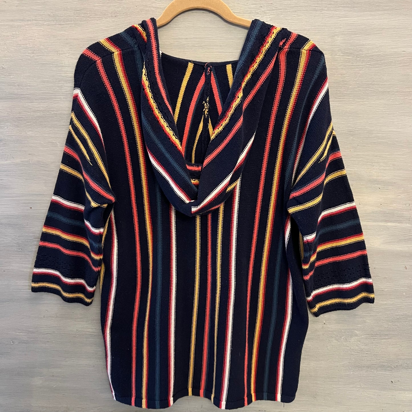 Natural Reflections 100% Cotton Stripe Oversized Hoodie Sweater Size Medium Good Condition
