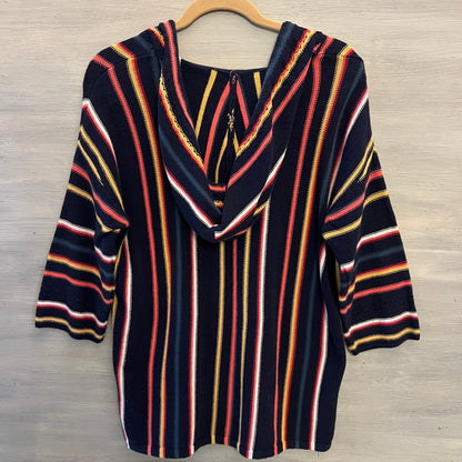 Natural Reflections 100% Cotton Stripe Oversized Hoodie Sweater Size Medium Good Condition
