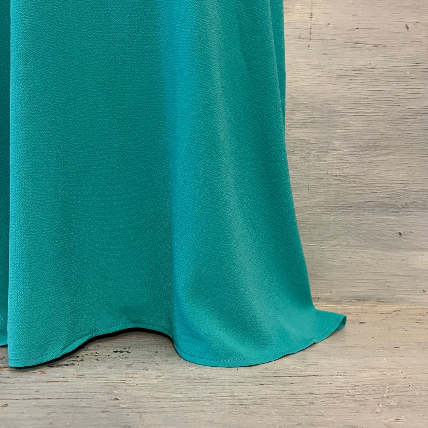 As U Wish Light Teal High Collar Off Shoulder Flutter Sleeve Mini Dress Size Medium Good Condition